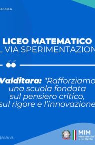 Liceo Matematico, al via la sperimentazione. Valditara: “Rafforziamo una scuola fondata sul pensiero critico, sul rigore e l’innovazione” Immagine